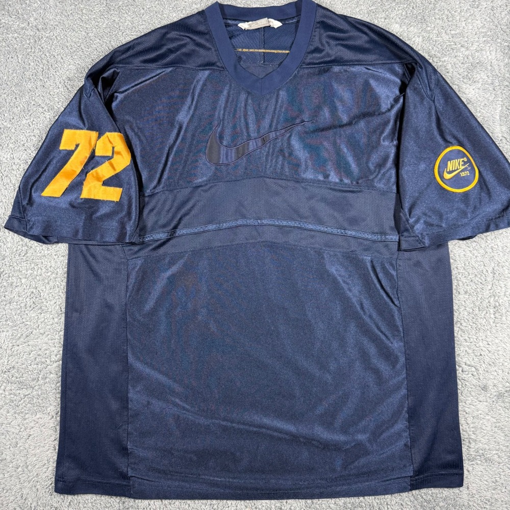 Vintage Nike Football Jersey Mens XXL Navy Blue 72 Mesh Streetwear Silver tab